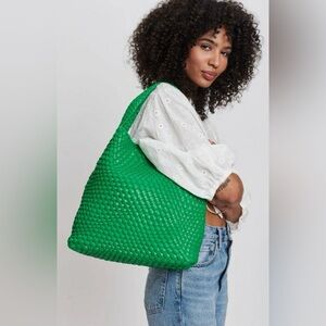 NWOT Moda Luxe Vegan Leather Hobo Bag - Kelly Green